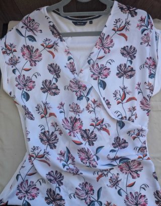 Blusa Salsa floral branca tamanho S