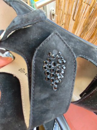 Sandalias de piel negras
