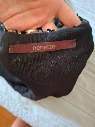 Canotta elegante nera con paillettes