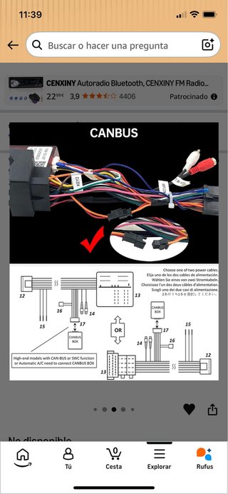Radio Pantalla Táctil + Carplay adosado trasera