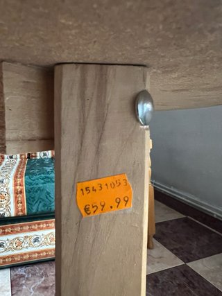 Mesa redonda de madera de 90, con brasero