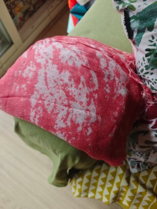 Chal foulard tie-dye Rosa y blanco