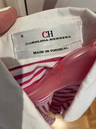 Camisa Carolina Herrera rayas rosa y blanca