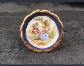 Platillo Limoges Francia porcelana y oro