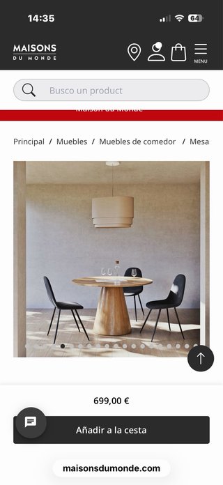 Mesa 120 cm madera mango macizo maisons du nonde