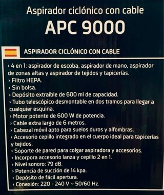 Aspiradora Orbegozo APC9000