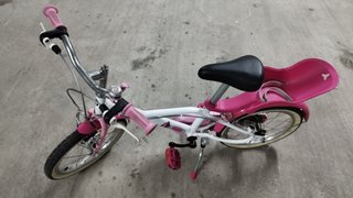 Bicicleta infantil 16 pulgadas blanca y rosa