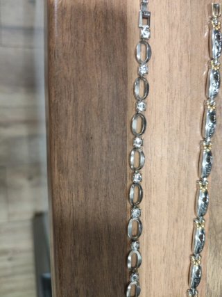 Pulsera Plata Antigua Ovalada con Circonitas