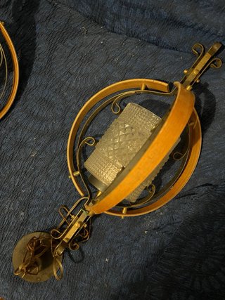 Set 3 Lampadari Vintage Oro Trasparente