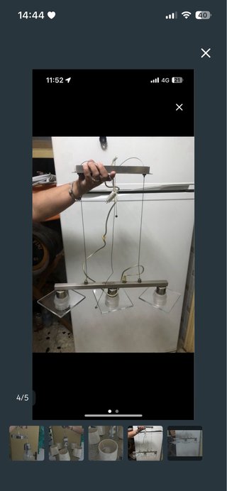 Lámpara colgante moderna cristal y metal