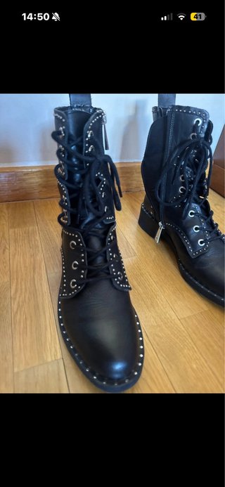 Botines de tachuelas negros zara talla 37