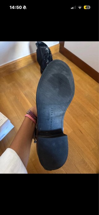 Botines de tachuelas negros zara talla 37