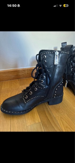 Botines de tachuelas negros zara talla 37