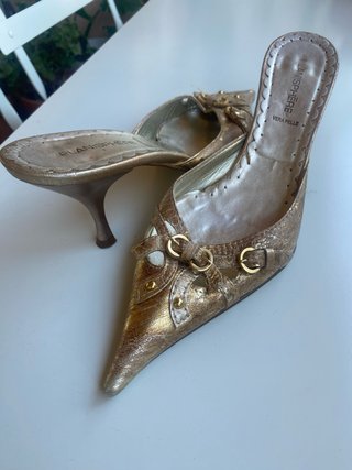 Zapatos Mules Dorados PLANISPHERE Talla 37