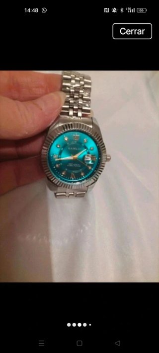 Reloj KASRLU Hombre Verde/Plata Nuevo