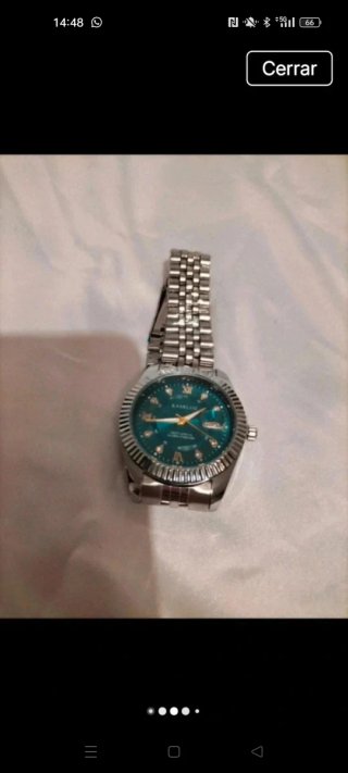 Reloj KASRLU Hombre Verde/Plata Nuevo