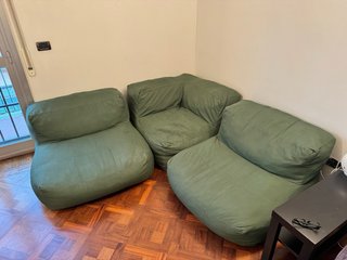 Divano componibile angolare 3 posti verde