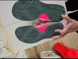 Tenis Asics Padel Mujer Blanco y Rosa