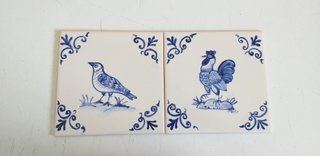 Azulejos pintados à mão com pássaros