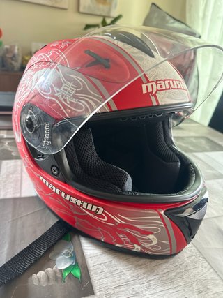 Casco de moto Marushin rojo dragón