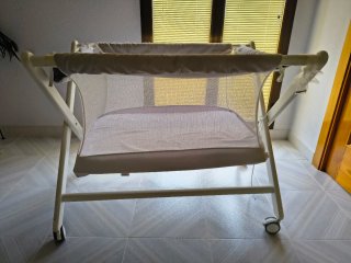 Minicuna plegable madera y tela