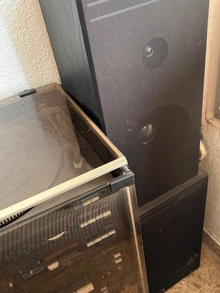 Tocadiscos Vinilo Equipo Música Negro/Gris