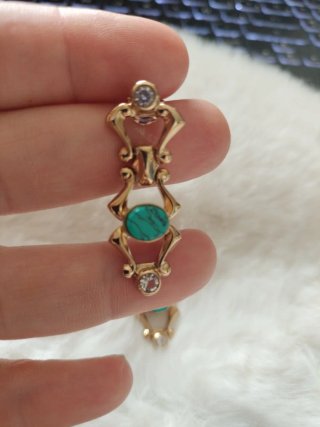 Pendientes Vintage Bañados en Oro 18k con Turquesa
