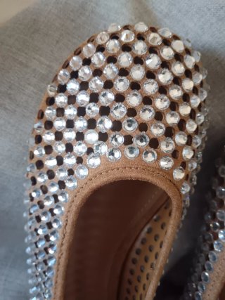Bailarinas Brillantes Beige Talla 36