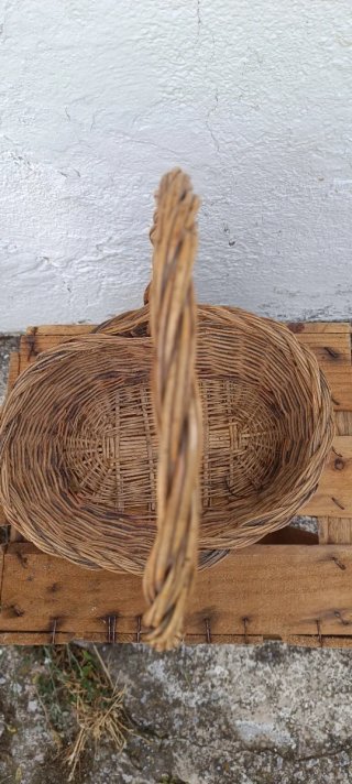 Cesta Mimbre Antigua Ovalada Artesanal