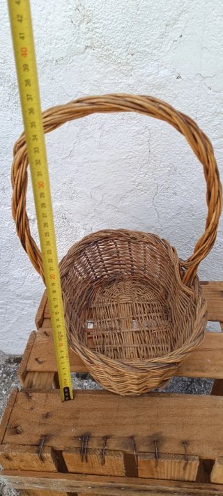Cesta Mimbre Antigua Ovalada Artesanal