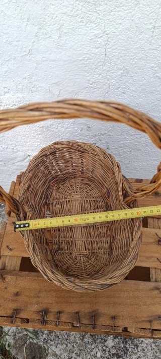 Cesta Mimbre Antigua Ovalada Artesanal