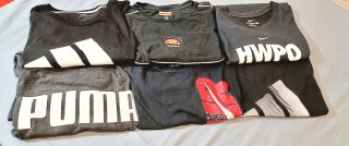 Lote 6 camisetad Ropa Deportiva Negra Varias Marca