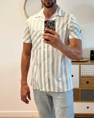 Camisa de rayas zara manga corta