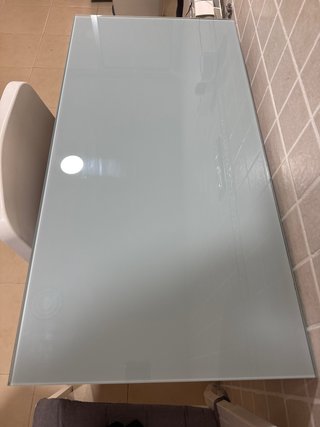 Mesa de cocina extensible cristal y madera