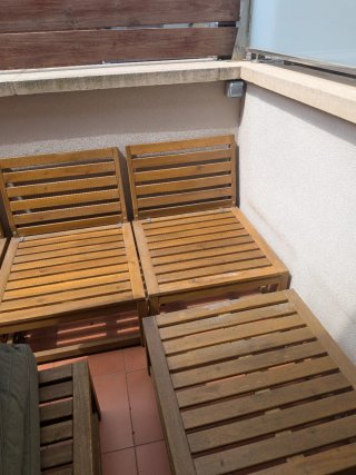 Juego de jardín Ikea madera y tela
