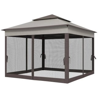 Carpa de jardín beige y marrón