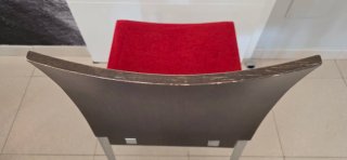 Sillas comedor madera y metal tapizadas de rojo