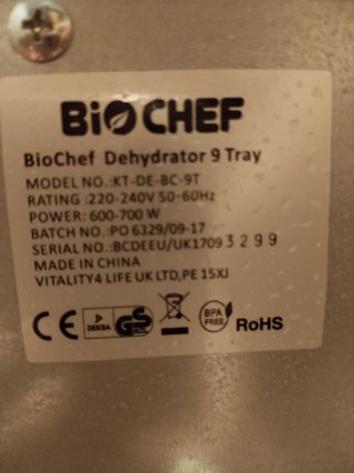 Biochef Arizona Sol 9T Deshidratador Alimentos