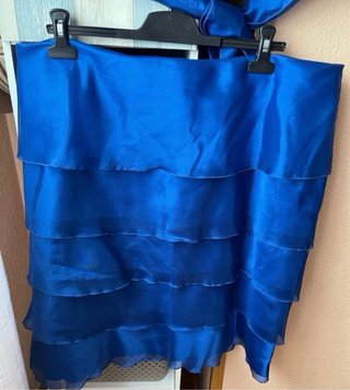 Conjunto falda y casaca azul Talla 54