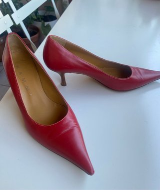 Zapatos Salón Piel Rojo italianos Kammi T 37