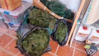 Lote 3 árboles de Navidad y 3 cajas decoracion