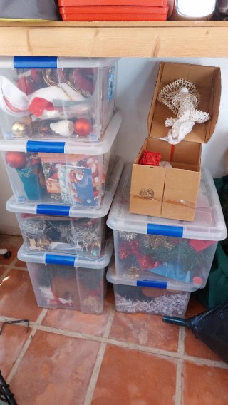 Lote 3 árboles de Navidad y 3 cajas decoracion