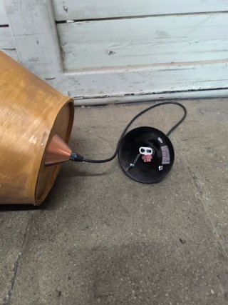Lámpara de techo madera laminada y metal