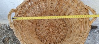 Cesta Mimbre Artesanal antigua con Asas