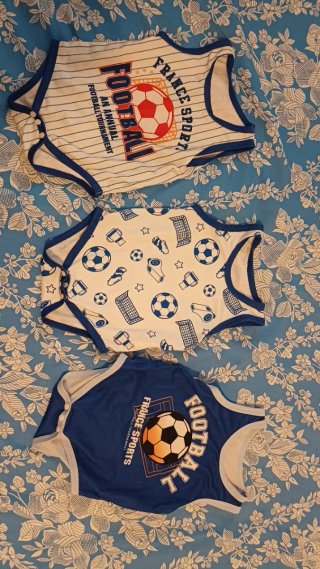 Lote 3 Bodys Bebé Fútbol 1-3 meses