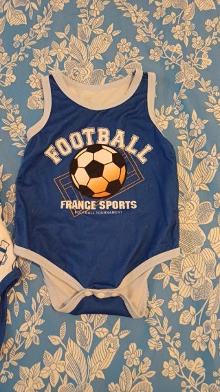 Lote 3 Bodys Bebé Fútbol 1-3 meses