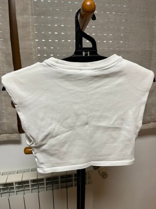 Top blanco Zara hombreras M