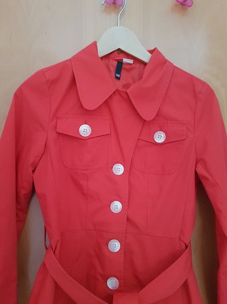 Trench H&M Rojo Talla 34