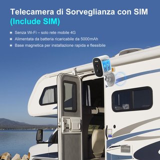Telecamera Sorveglianza Esterno 4G LTE con SIM