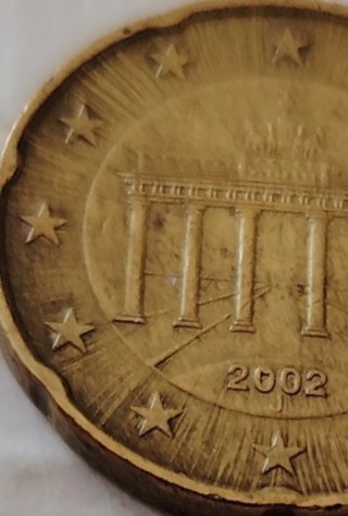 20 Céntimos Alemania 2002 Error Acuñación Raro